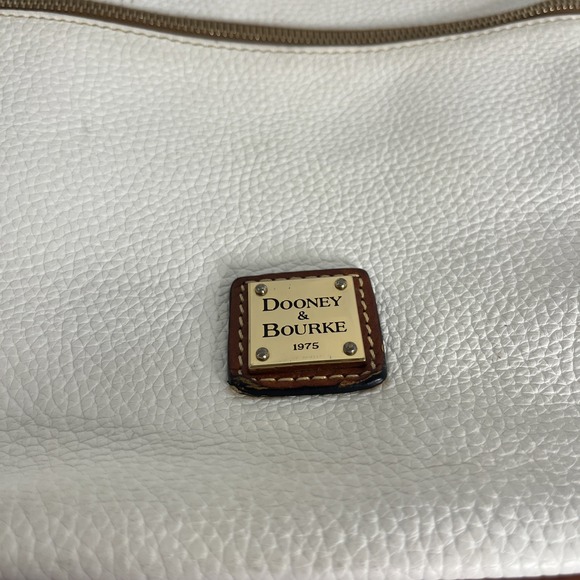 Dooney & Bourke WHITE Pebbled Leather Crossbody Letter Shoulder Bag Purse Brown - Picture 9 of 10